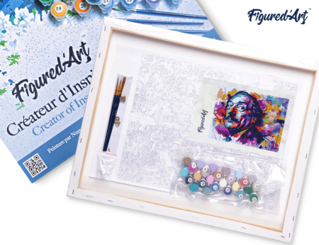 Set pictura pe numere, cu sasiu, Mustata lui Dali - street art, 40x50 cm [5]