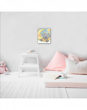 Set pictura pe numere, cu sasiu, Ursulet pe Luna [2]