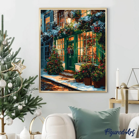 Set pictura pe numere, cu sasiu, Usa in asteptarea Mosului, 40x50 cm [2]