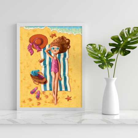 Set pictura pe numere, cu sasiu, Vacanta de vara, 40x50 cm [2]