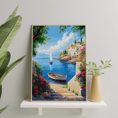 Set pictura pe numere, cu sasiu, Vacanta in Grecia, 40x50 cm [3]