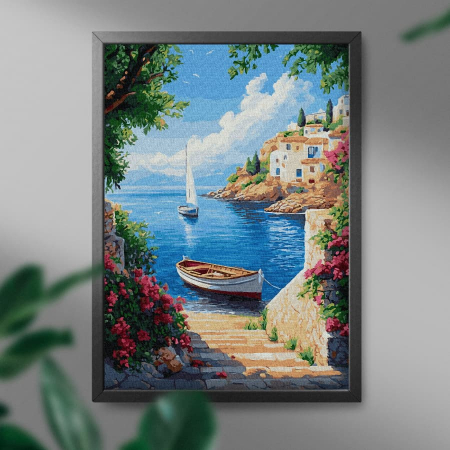 Set pictura pe numere, cu sasiu, Vacanta in Grecia, 40x50 cm [2]