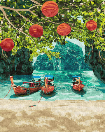 Set pictura pe numere, cu sasiu, Vacanta in Thailanda, 40x50 cm [0]
