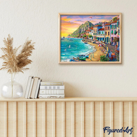Set pictura pe numere, cu sasiu, Vacanta la mare 40x50 cm [2]