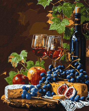 Dimensiune clasica 40x50cm - Set pictura pe numere, cu sasiu, Cel mai bun vin, 40x50 cm