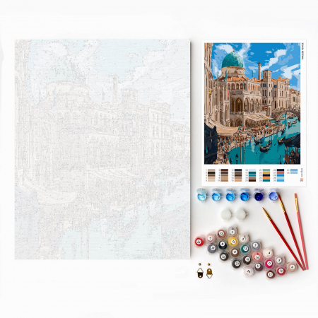 Set pictura pe numere, cu sasiu, Venetia eterna, 40x50 cm [4]