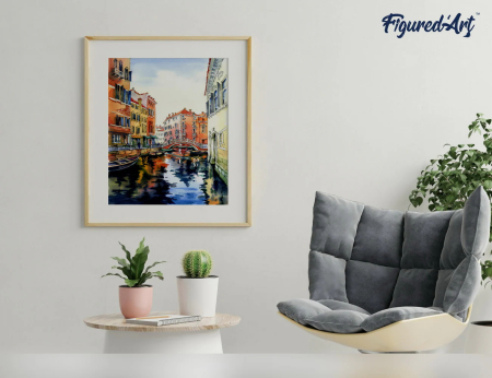 Set pictura pe numere, cu sasiu, Acuarela din Venetia, 40x50 cm [2]