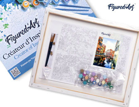 Set pictura pe numere, cu sasiu, Acuarela din Venetia, 40x50 cm [5]