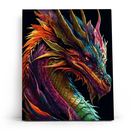 Set pictura pe numere, cu sasiu, Portret de dragon, 40x50 cm [1]