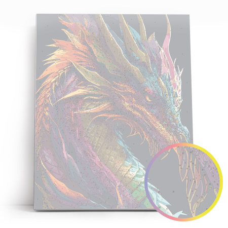 Set pictura pe numere, cu sasiu, Portret de dragon, 40x50 cm [2]