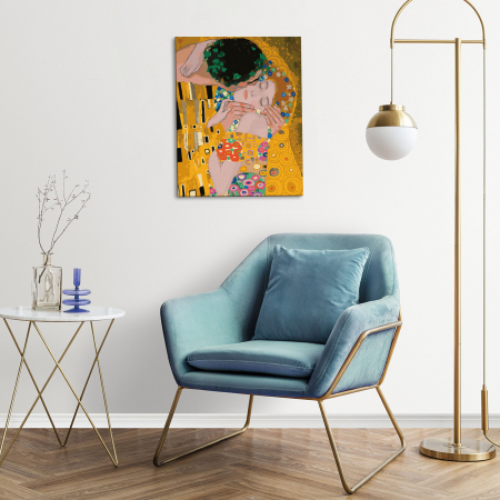 Set pictura pe numere, cu sasiu, Sarutul - detaliu, Klimt, 40x50 cm [2]