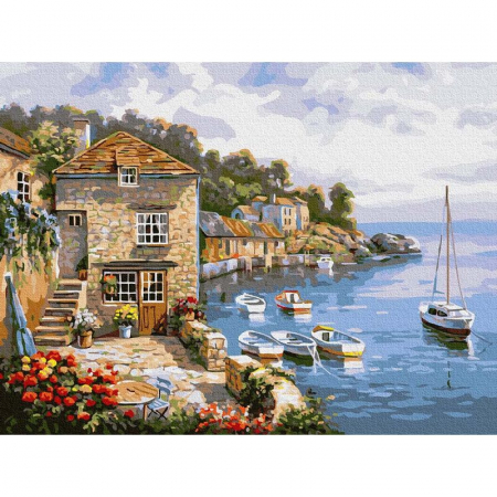 Set pictura pe numere, cu sasiu, Veranda spre mare, 30x40 cm [0]