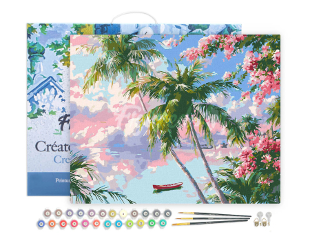 Set pictura pe numere, cu sasiu, Laguna tropicala, 40x50 cm [1]