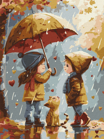 Set pictura pe numere, cu sasiu, Caldura toamnei, 30x40 cm [0]