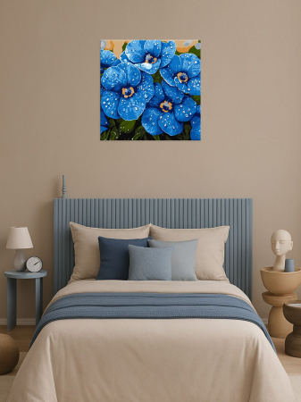 Set pictura pe numere, cu sasiu, Violete cu roua, 40x40 cm [1]