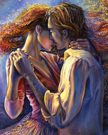 Set pictura pe numere, cu sasiu, Vis in doi- Josephine Wall, 40x50 cm [0]