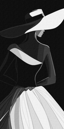 Triptice si dimensiuni mari - Set pictura pe numere, cu sasiu, Eleganta liniilor 40x80 cm