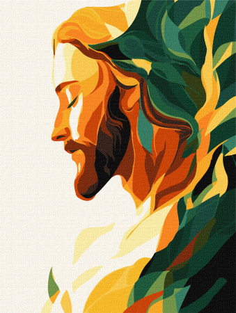 Picturi pe numere - Set pictura pe numere, cu sasiu, Credinta eterna, 30x40 cm