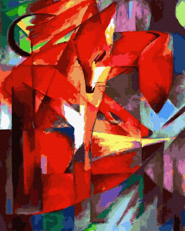 Set pictura pe numere, cu sasiu, Vulpi - Franz Marc, 40x50 cm [0]