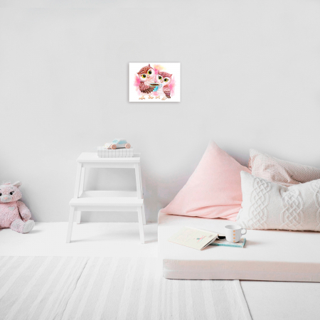 Pictura pe numere, cu sasiu, Cute Owls, 30x40 cm [2]