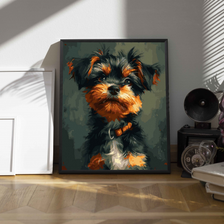 Set pictura pe numere, cu sasiu, Yorkshire Terrier, 40x50 cm [2]