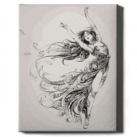 Set pictura pe numere, cu sasiu, Fata dansand, 40x50 cm [1]