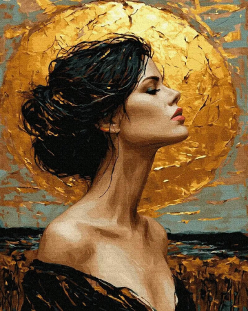 Picturi pe numere - Set pictura pe numere, cu sasiu, Suflet de aur, 40x50 cm