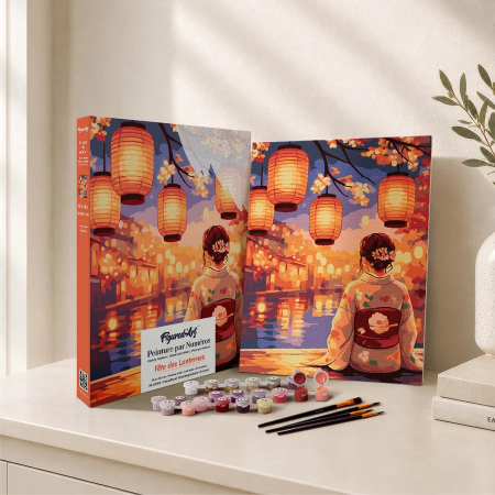 Set pictura pe numere, pe carton intarit, Festivalul lanternelor, 24.5 x 32.5 cm [1]
