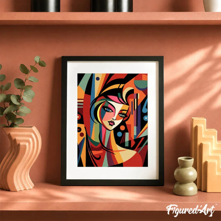 Set pictura pe numere, pe carton intarit, Portret in stil Picasso, 24.5 x 32.5 cm [7]