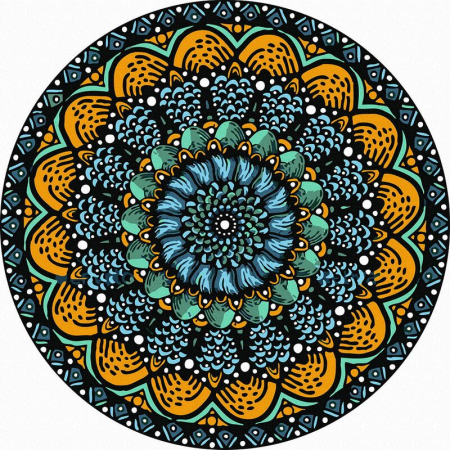 Picturi pe numere - Set pictura pe numere rotunda, cu sasiu, Lumina si armonie, Ø40cm