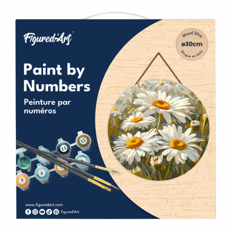 Set pictura pe numere rotunda, pe lemn, Margarete, Ø30cm [6]