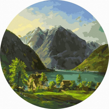 Rotunde - Set pictura pe numere rotunda, cu sasiu, Aer curat, Ø40cm