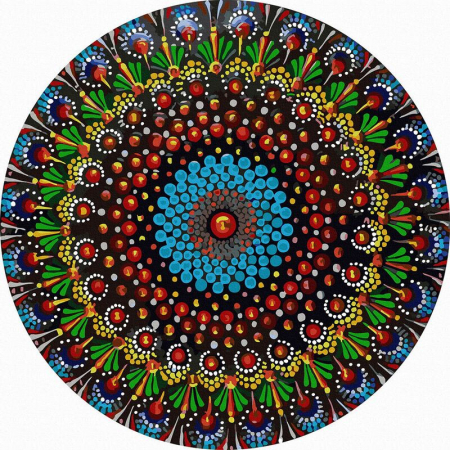 Set pictura pe numere rotunda, cu sasiu, Cercul armoniei, Ø40cm
