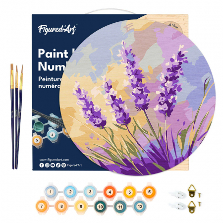 Set pictura pe numere rotunda, pe lemn, Levantica, Ø30cm [3]