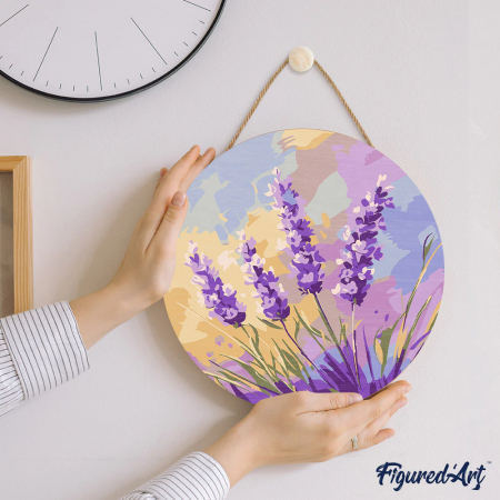 Set pictura pe numere rotunda, pe lemn, Levantica, Ø30cm [4]