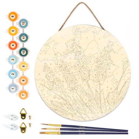 Set pictura pe numere rotunda, pe lemn, Levantica, Ø30cm [1]