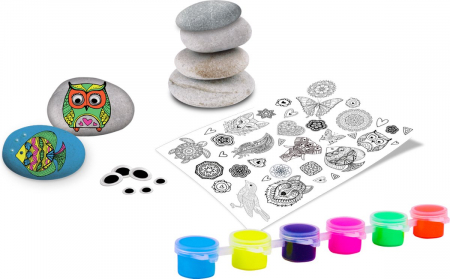 Set pictura pe pietre neon, Happy Stones, 4 buc [5]
