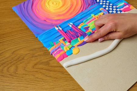Set pictura senzoriala 3D cu argila usoara, Park Guell Barcelona, 30x40 cm [3]