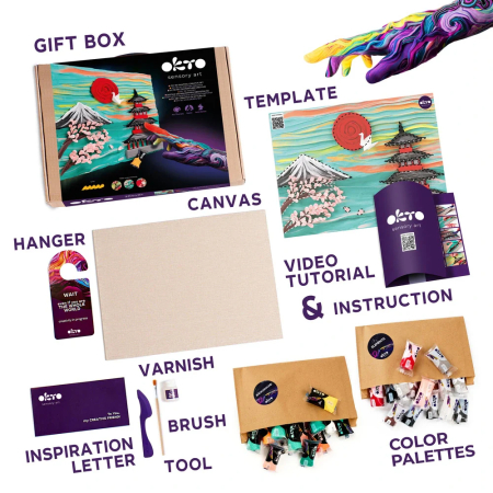 Set pictura senzoriala 3D cu argila usoara, Peisaj Japonez, 30x40 cm [2]