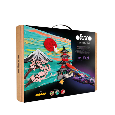 Pictura senzoriala 3D - Set pictura senzoriala 3D cu argila usoara, Peisaj Japonez, 30x40 cm