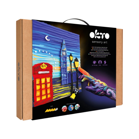 Pictura senzoriala 3D - Set pictura senzoriala 3D cu argila usoara, Londra, 30x40 cm