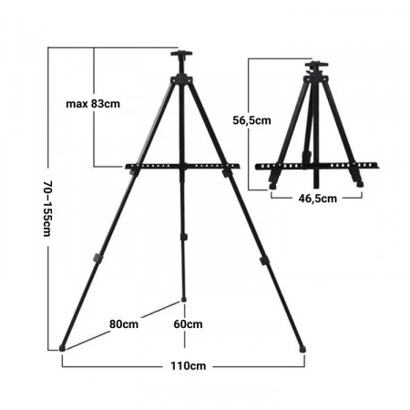 Sevalet aluminiu, ajustabil, 93-160 cm [1]