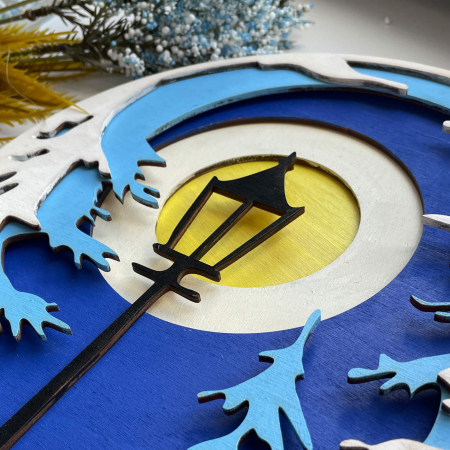 Puzzle 3D din lemn, cu acuarele, Peisaj de iarna [1]