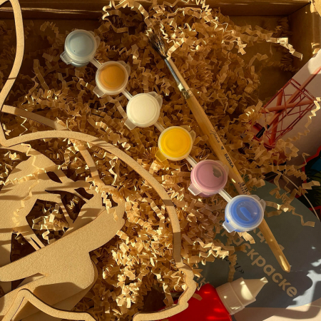 Puzzle 3D din lemn, cu acuarele, Tinutul iernii [3]