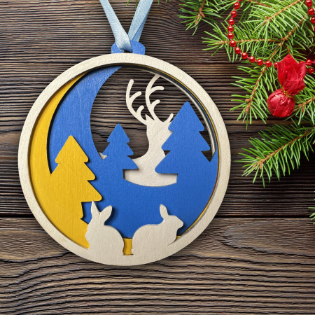 Puzzle 3D din lemn, cu acuarele, Tinutul iernii [1]