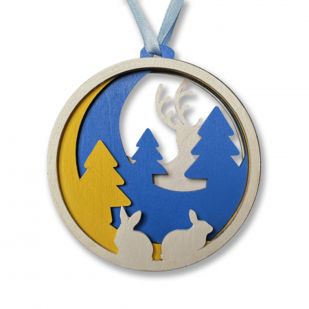 Puzzle 3D din lemn, cu acuarele, Tinutul iernii [0]