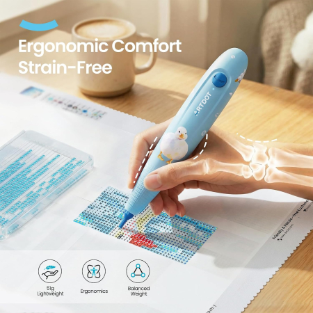 Stilou electric, wireless, cu aspiratie, pentru goblenurile cu diamante, Ratusca [3]