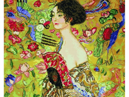 Goblen cu diamante, Doamna cu Evantai - Klimt, 40x50 cm [0]