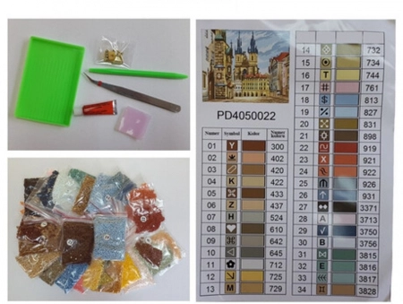 Set goblen cu diamante, cu sasiu, Trandafiri si panselute, 20x20cm [5]