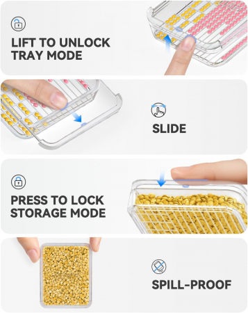 Tavita mare 2 in 1 cu 3 tipuri de compartimente, pentru goblenurile cu diamante [2]